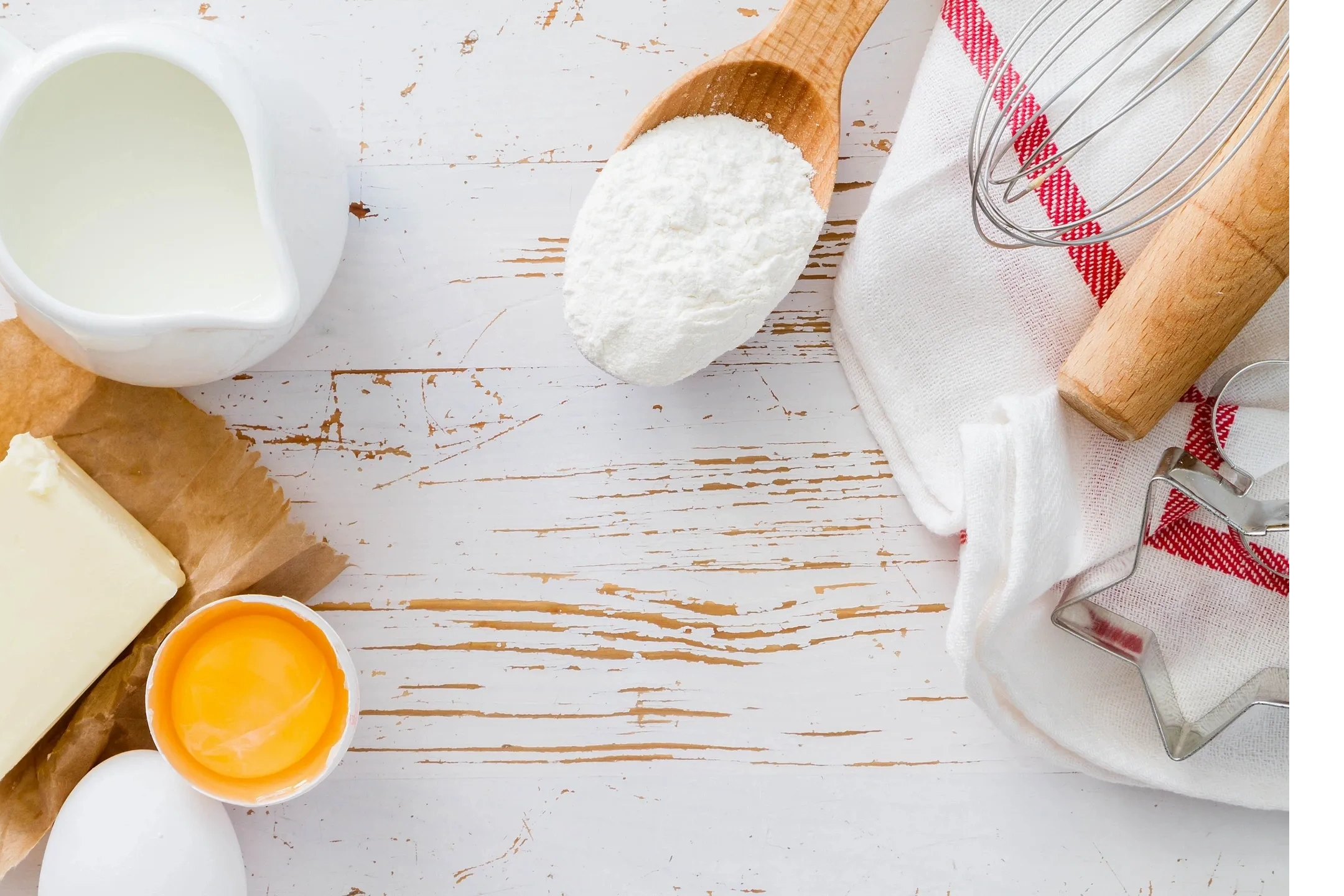 Baking ingredients flat lay